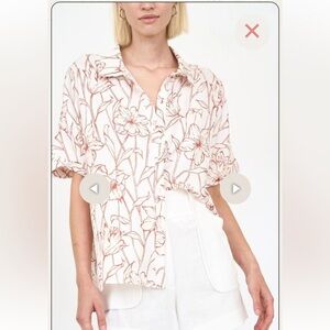 CHRISTY LYNN james top botanical vine in white size M